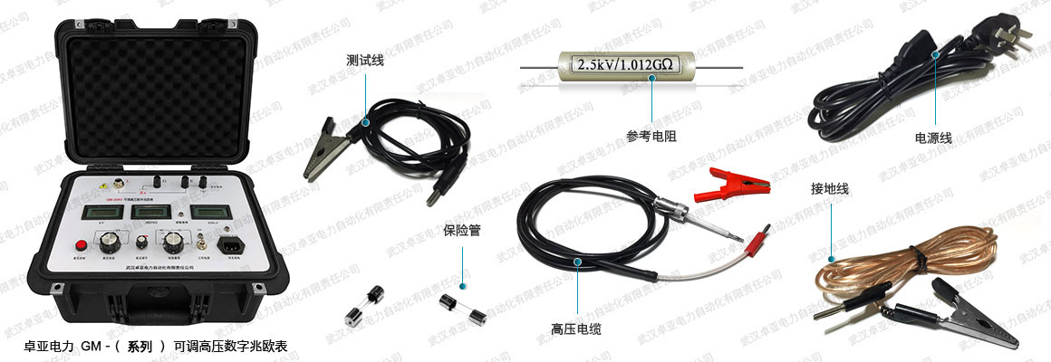 15kV可調(diào)高壓數(shù)字兆歐表附件配件圖